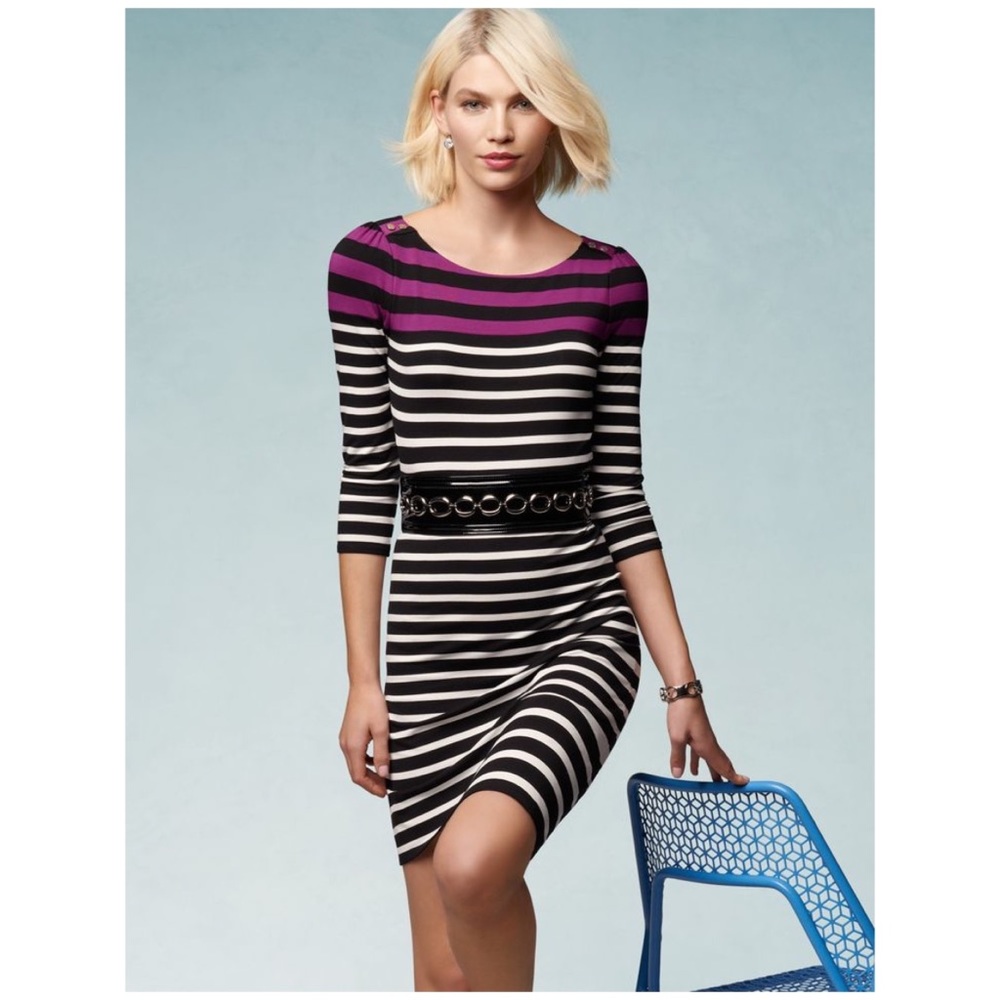 NWT WHBM ‘Very Berry’ Striped Jersey Shift Dress